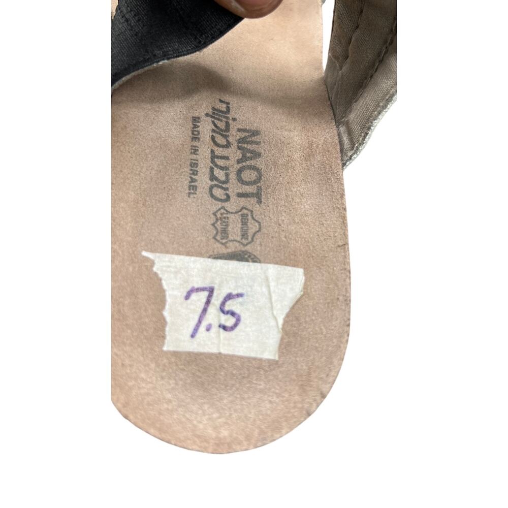 🩴 NAOT Women’s 7.5 Black Strappy Sandals Comfort Footbed Made Israel Minimalist - Picture 6 of 6